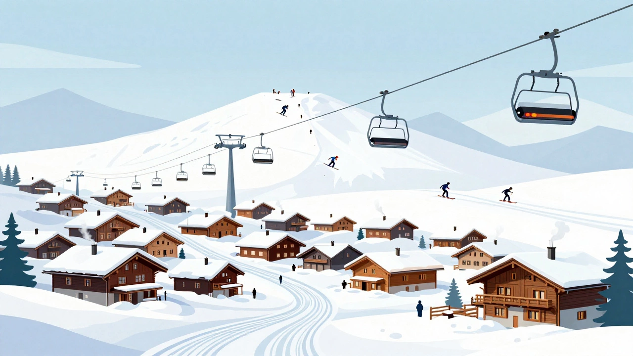 Снежная деревня Тинь, только лыжные трассы, современные подъемники.