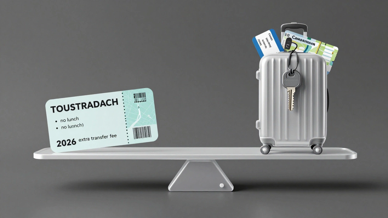 Весы: дешевый тур с скрытыми платежами против самостоятельной поездки с билетом и картой.