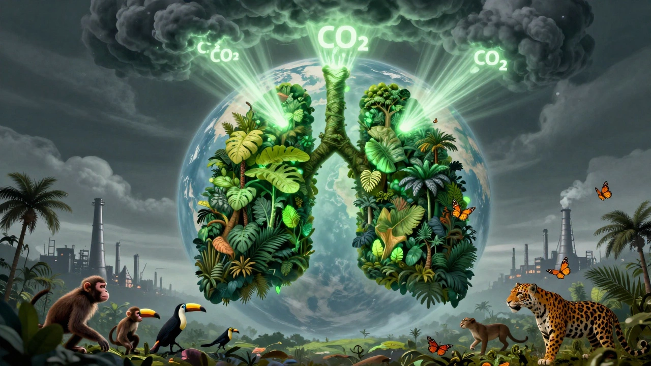 Земля как живое существо: тропические леса — её лёгкие, поглощающие углекислый газ и выделяющие кислород.