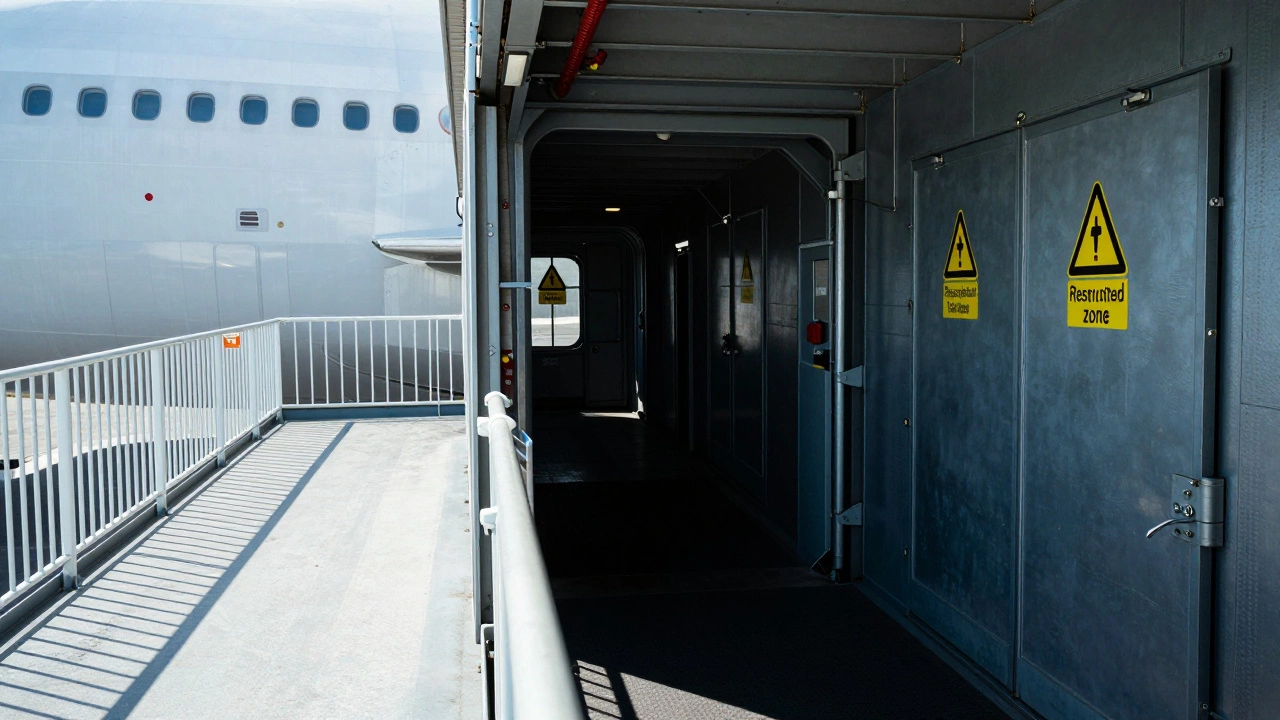 Контраст между солнечной палубой и темным техническим коридором судна