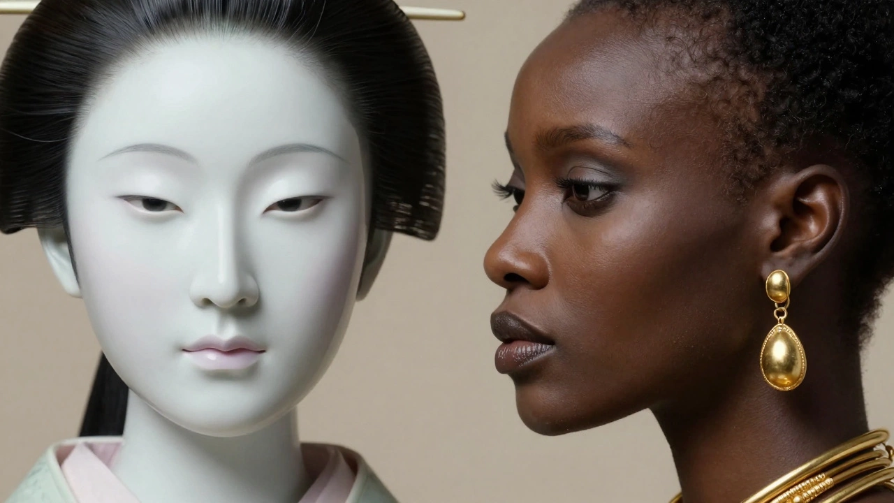 Сравнение утонченных черт лица японской и эфиопской женщин